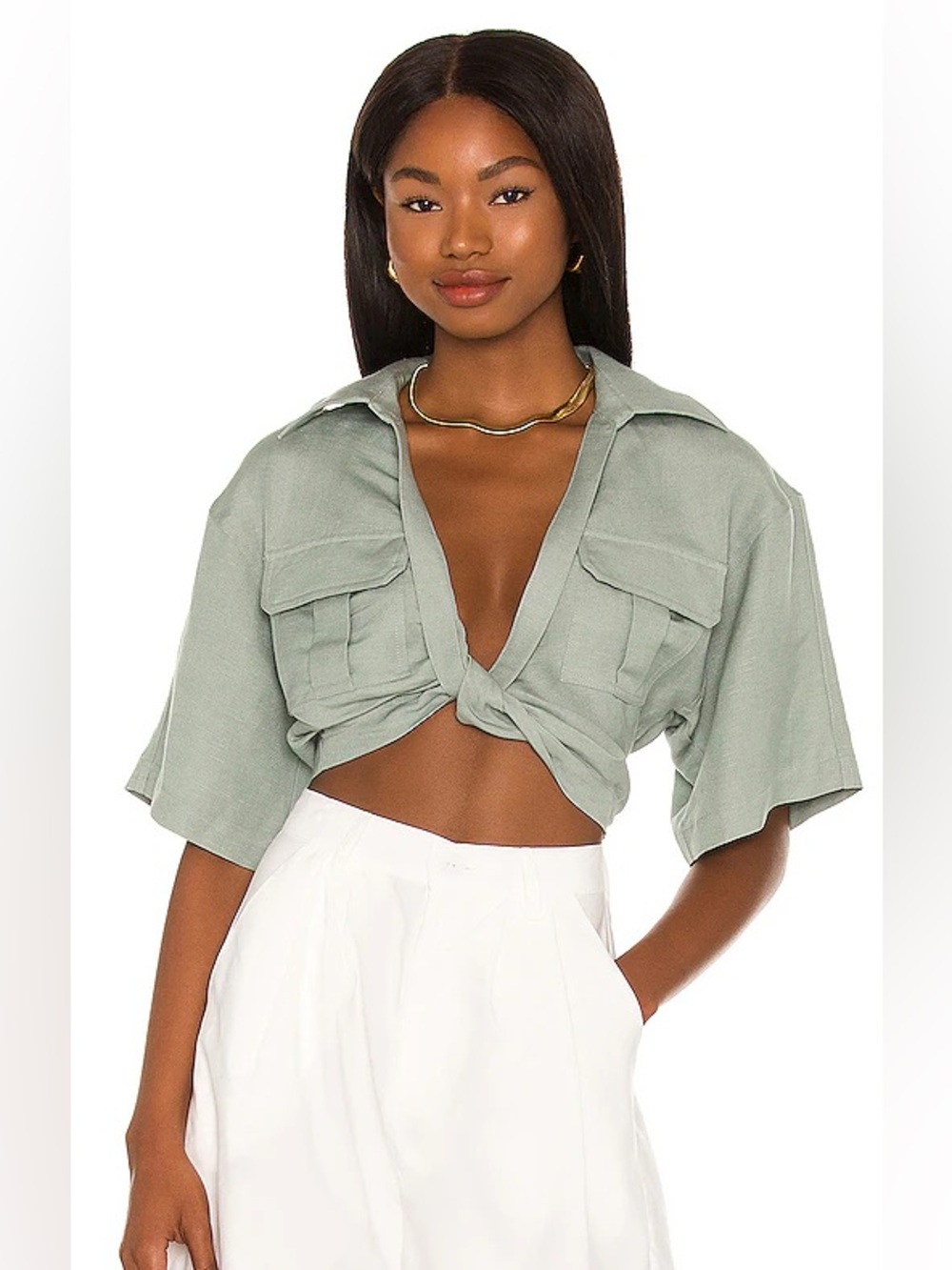 L’Academie Chrisa Crossover Crop top